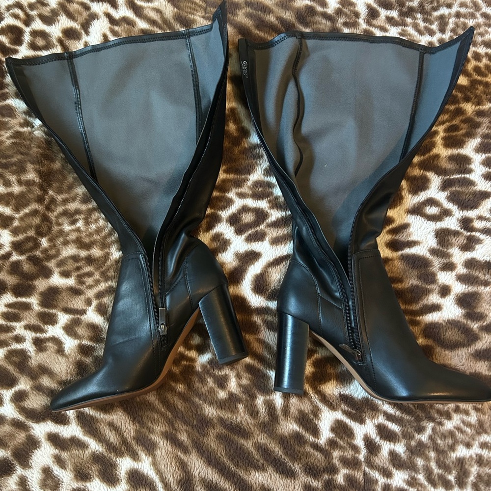 Franco Sarto Black Heeled Boots - Picture 6 of 10